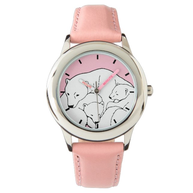 Polar Bear Watch Kid's Wildlife Bären Wrist Watch Armbanduhr (Vorderseite)