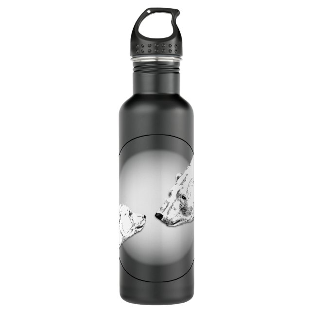 Polar Bear Water Flasche Bären Cub Art Wasserflasc Edelstahlflasche (Vorderseite)