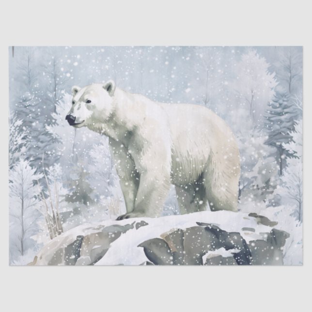 Polar Bear Watercolor Seidenpapier (Vorderseite)