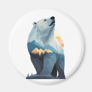 Polar Bear Wear Hoodie Funny Cool Animal Vector Magnet