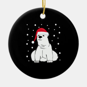 Polar Bear Weihnachtsbär Tiere Geschenk Idee Keramik Ornament