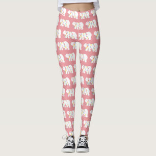 Polar Bear Weihnachtsbeleuchtung Muster Rosa Feier Leggings