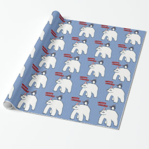 Polar Bear Weihnachtsblauer Wrapping Paper Geschenkpapier