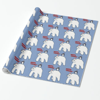 Polar Bear Weihnachtsblauer Wrapping Paper Geschenkpapier