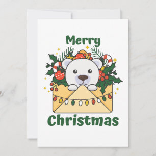 Polar Bear Weihnachtsbrief Wintertiere Polar Feiertagskarte