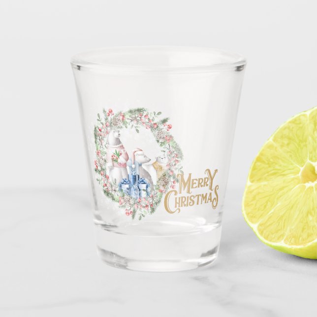 Polar Bear Weihnachtsglas Schnapsglas (Vorderseite)