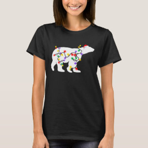 Polar Bear Weihnachtslicht Weihnachtsmannmütze Xm T-Shirt