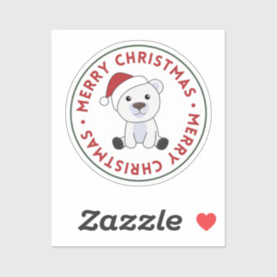 Polar Bear Weihnachtsschnee Wintertiere Polar Sti Aufkleber