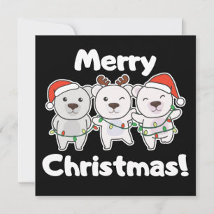 Polar Bear Weihnachtstiere Polar Bears Merry Inv Einladung