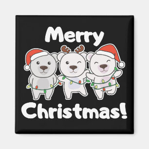 Polar Bear Weihnachtstiere Polar Bears Merry Mag Magnet