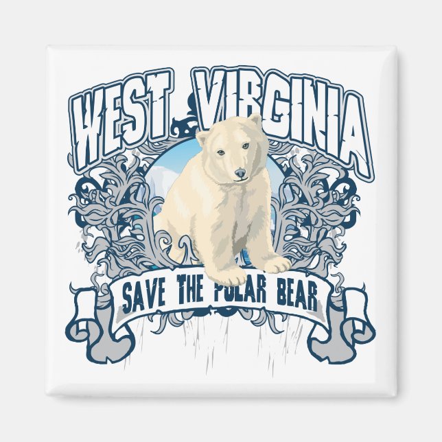 Polar Bear West Virginia Magnet (Vorne)