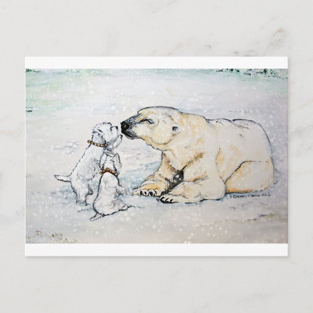 Polar Bear Westies Postkarte (Vorderseite)