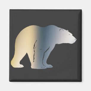 Polar Bear Wildlife Nature Illustration Silhouette Magnet