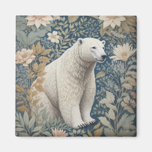 Polar Bear William Morris Inspiriert floral Magnet