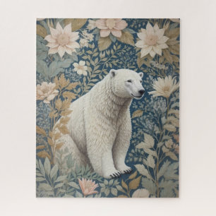 Polar Bear William Morris Inspiriert floral Puzzle