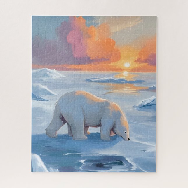 Polar Bear Winter Animal Painting Puzzle (Vertikal)