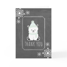 Polar Bear Winter Baby Dusche Danke Green