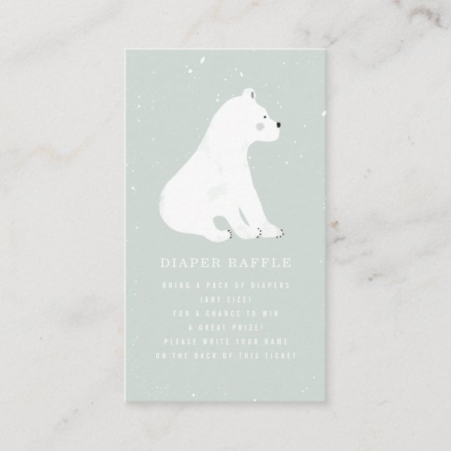 Polar Bear Winter Blue Baby Dusche Windelwanne Win Begleitkarte (Vorderseite)