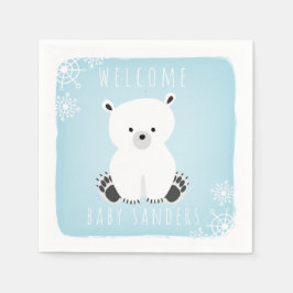Polar Bear Winter Blue Boy Baby Dusche Serviette