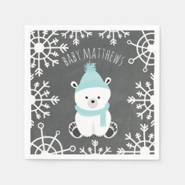 Polar Bear Winter Boy Babydusche Napkins Serviette