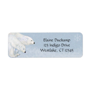Polar Bear Winter Magic Return Address Labels