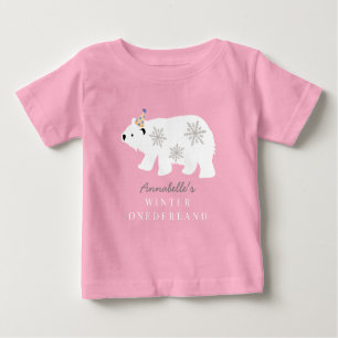 Polar Bear Winter Onederland Pink 1. Geburtstag Baby T-shirt