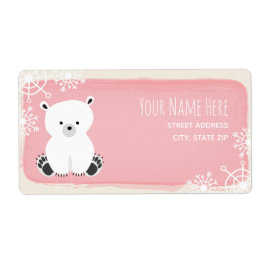 Polar Bear Winter Pink Girl Babydusche