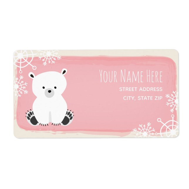 Polar Bear Winter Pink Girl Babydusche (Vorne)