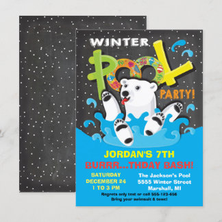 Polar Bear Winter Pool Party Plunge Einladung