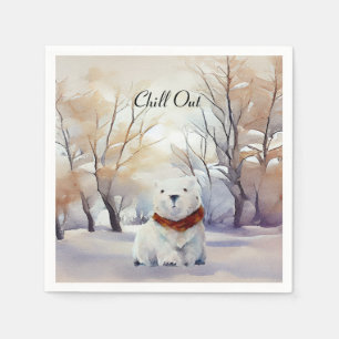 Polar Bear Winter Szene Weihnachtsbuch Napkin Serviette