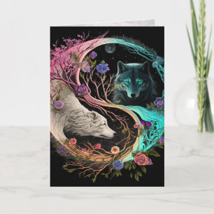 Polar Bear Wolf Yin Yang Graphic Arts Card Karte