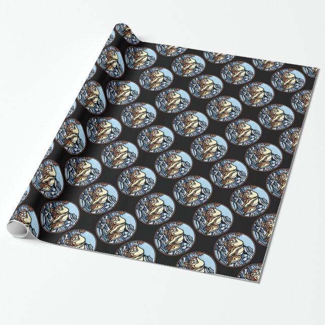 Polar Bear Wrapping Paper Tribal Art Gift Paper Geschenkpapier (Ungerollt)