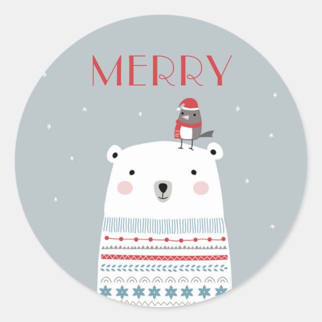 Polar Bear wünscht Aufkleber (Vorderseite)