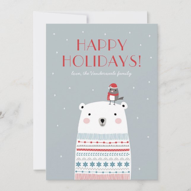 Polar Bear wünscht Feiertagskarte (Vorderseite)