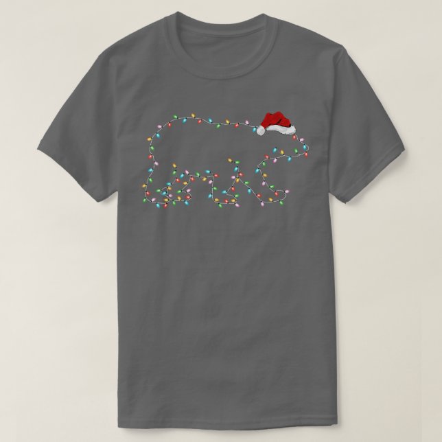 Polar Bear Xmas Lighting Weihnachtsmannmütze Polar T-Shirt (Design vorne)