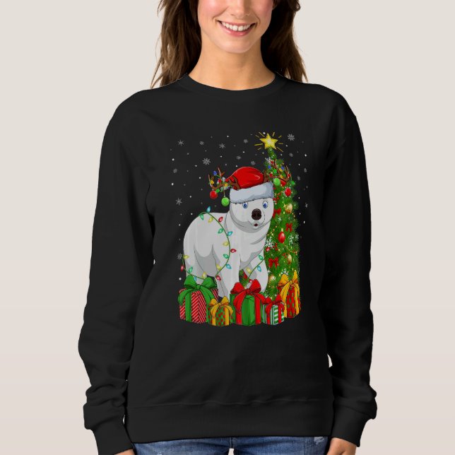 Polar Bear  Xmas Lights Santa Polar Bear Christmas Sweatshirt (Vorderseite)