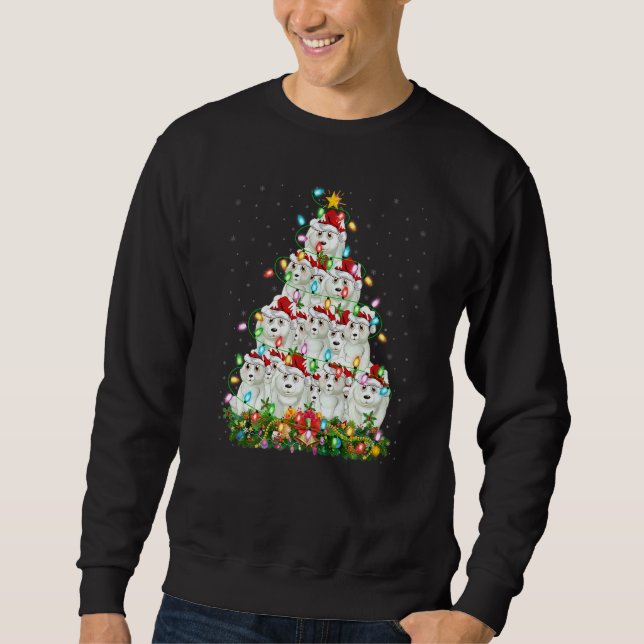 Polar Bear  Xmas Lights Santa Polar Bear Christmas Sweatshirt (Vorderseite)