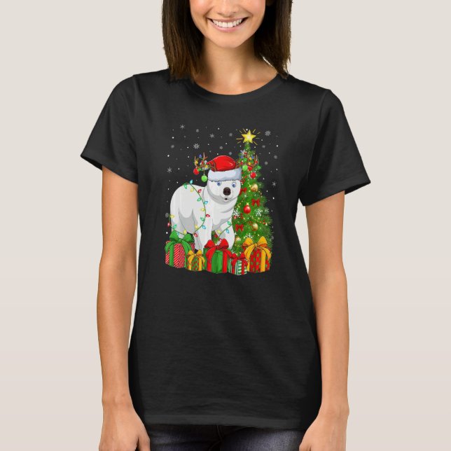 Polar Bear  Xmas Lights Santa Polar Bear Christmas T-Shirt (Vorderseite)
