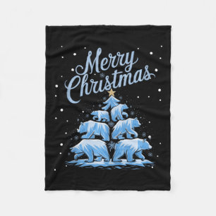 Polar Bear Xmas Tree Bears Weihnachtsbaum Merry Ch Fleecedecke