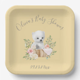 Polar Bear Yellow Baby Duschpapier Teller