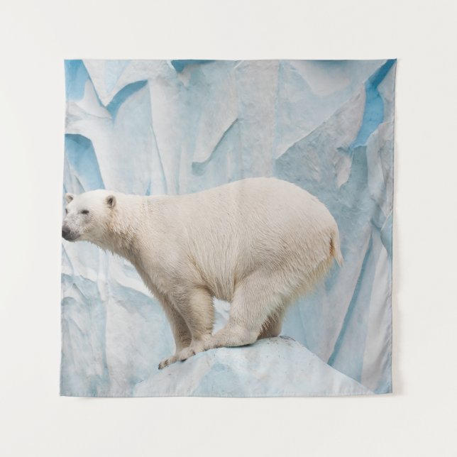 Polar Bear: Zoo Habitat Glimpse Wandteppich (Vorderseite)