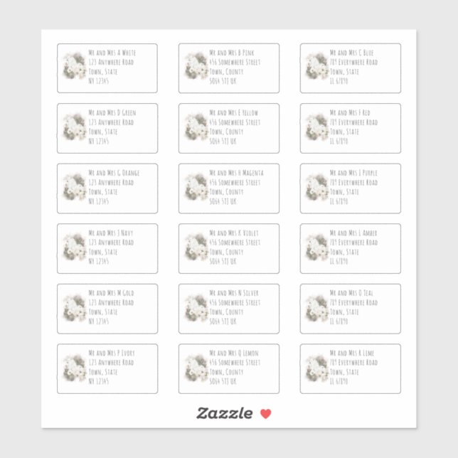 Polar Bears 18 Namensschilder Aufkleber (Blatt)