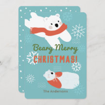 Polar Bears Beary Frohe Weihnachtskarte