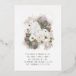 Polar Bears Christmas Open House Luxus Real Foil Folieneinladung