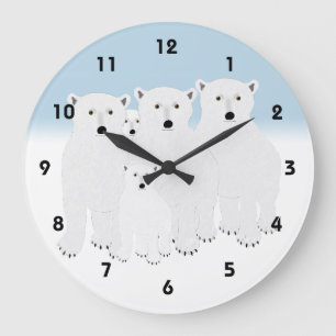 Polar Bears Clock Große Wanduhr