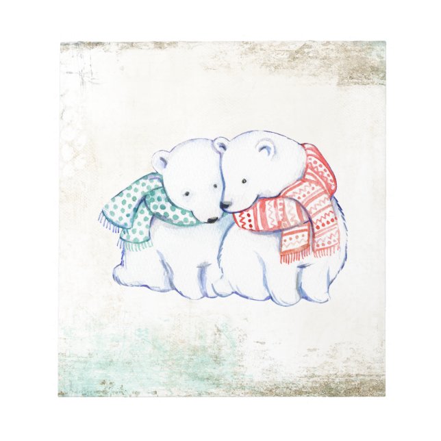 Polar Bears Couple Notizblock (Vorderseite)