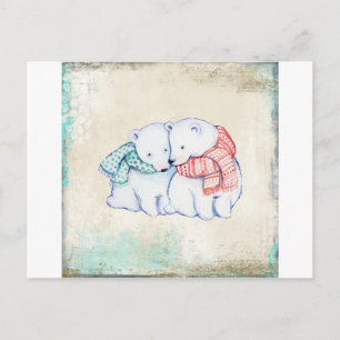 Polar Bears Couple Postkarte