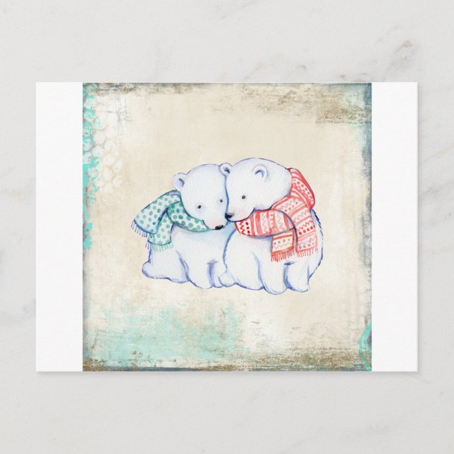 Polar Bears Couple Postkarte (Vorderseite)