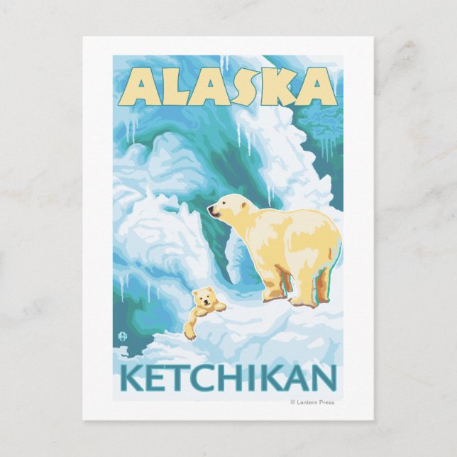 Polar Bears & Cub - Ketchikan, Alaska Postkarte (Vorderseite)