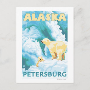 Polar Bears & Cub - Petersburg, Alaska Postkarte